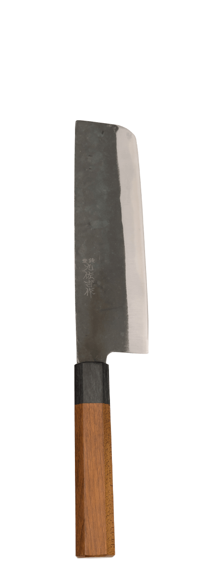 KYUSAKICHI AOGAMI Black-Base Nakiri 180mm Kebonized Maple Octagon Handle